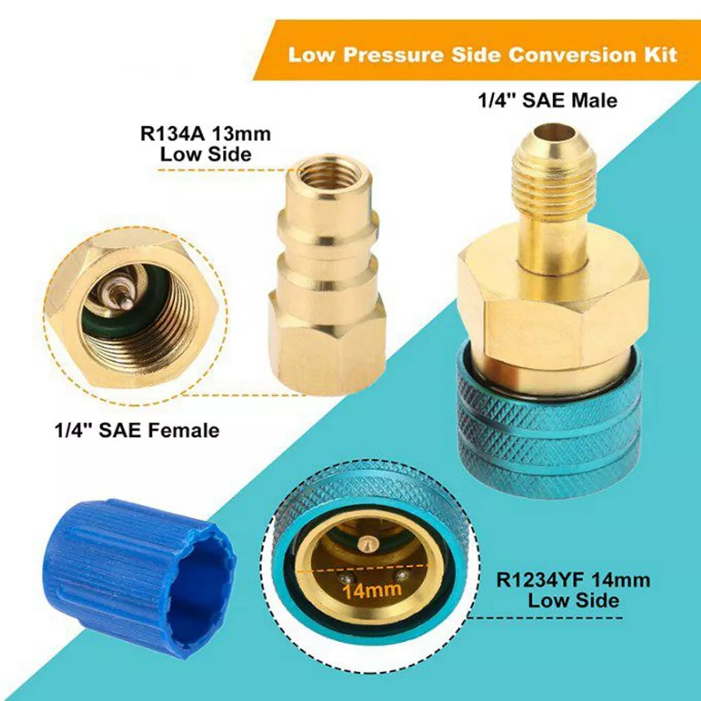 R1234YF to R134A Quick Coupler Adapter Fits Car A/C High Low Side
