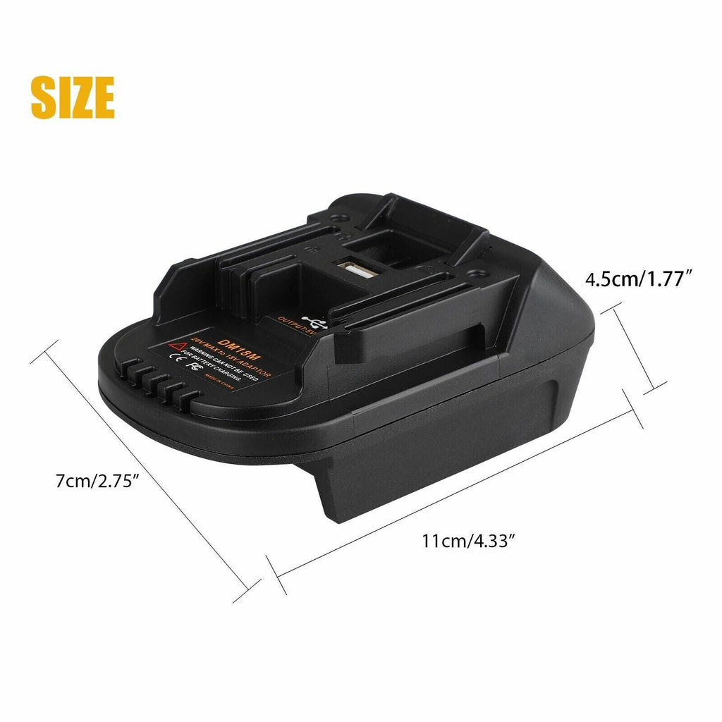 USB Battery Adapter Converter For 20V DEWALT Milwaukee M18 Convert To