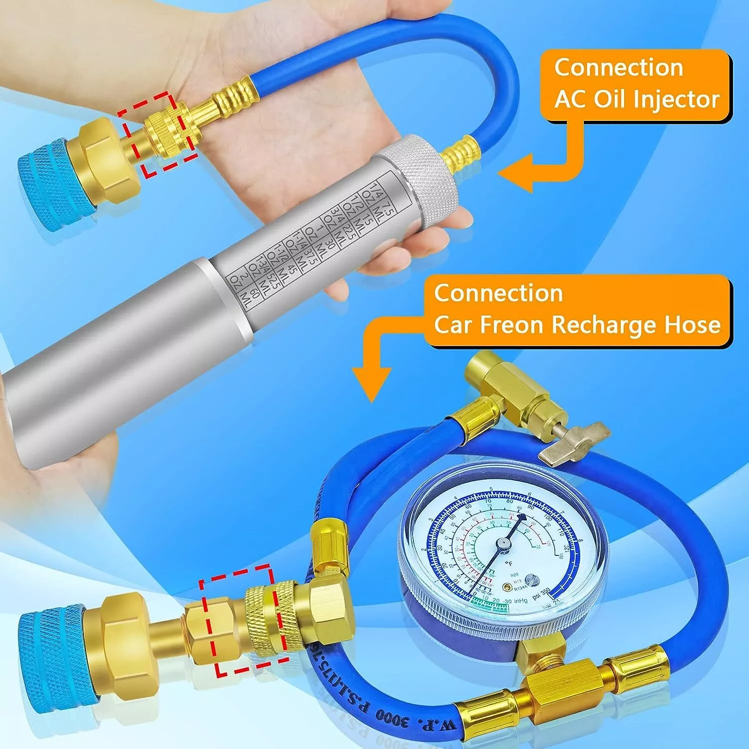 R1234YF to R134A Quick Coupler Adapter Fits Car A/C High Low Side