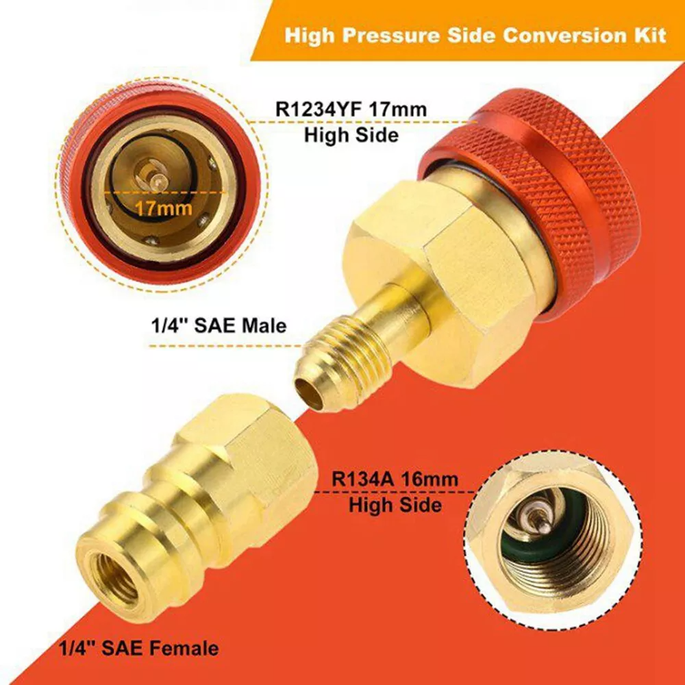 R1234YF to R134A Quick Coupler Adapter Fits Car A/C High Low Side