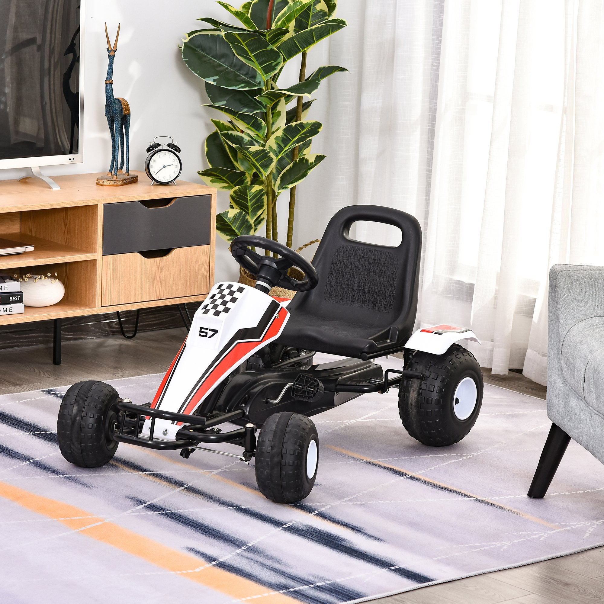 Aosom Pedal Go Kart Children Ride on Car Racing Style with Adjustable