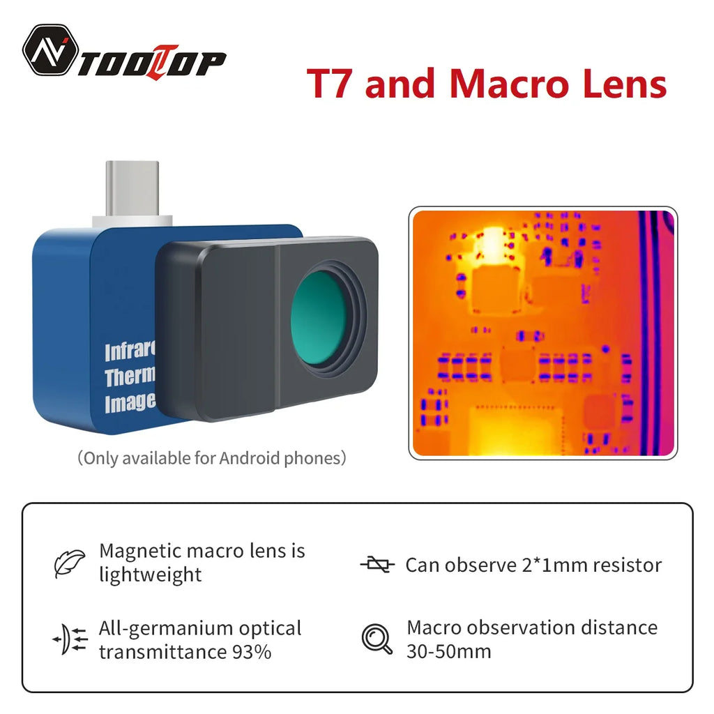 TOOLTOP T7 256*192 Android Type-C Thermal Imager 25Hz Mobile Thermal