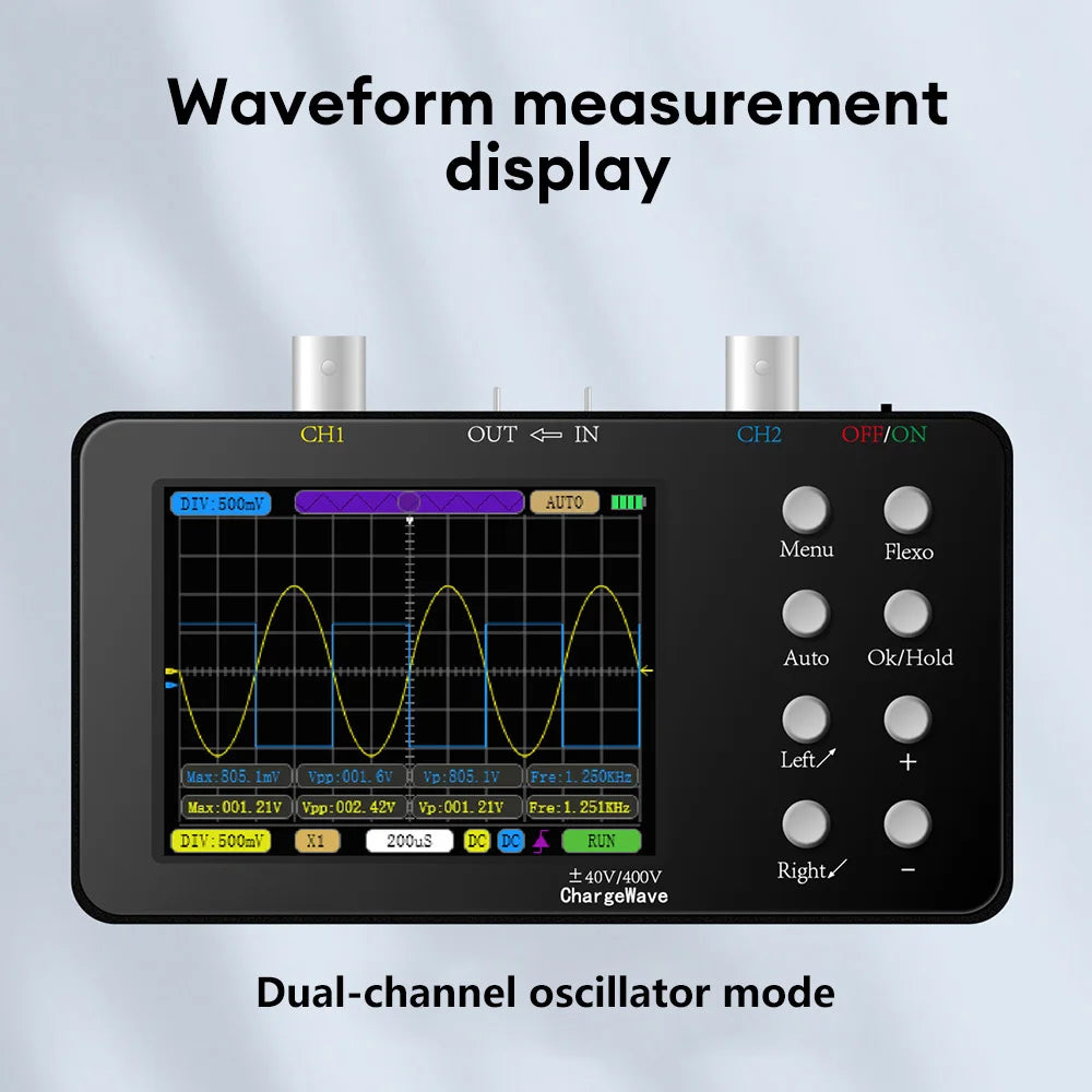 SCO2 Dual Channel Digital AUTO Oscilloscope PWM 50M 10Mhz Sampling