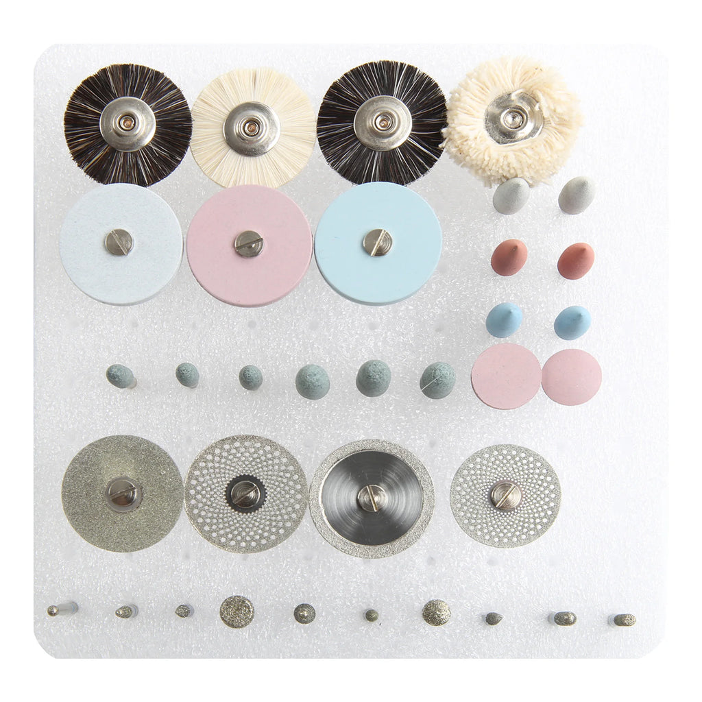 35pcs/Set Dental Lab Polishing HP Kit Ceramic Porcelain Grinding