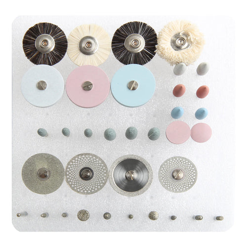 35pcs/Set Dental Lab Polishing HP Kit Ceramic Porcelain Grinding