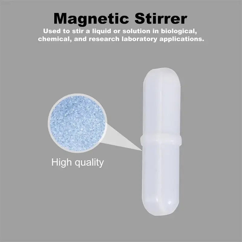 5Pcs Laboratory Magnetic Bar Cylindrical Magnetic Stirrer Rod Stirrer-