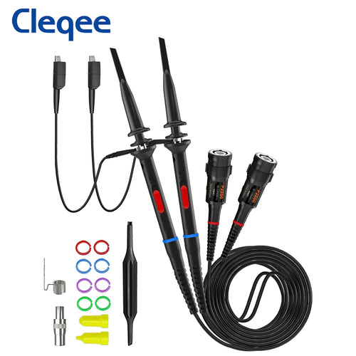 Cleqee P2200 2pcs 200MHz Oscilloscope Probe X1/X10 Safe BNC Test Lead