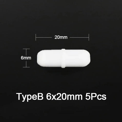 5Pcs Laboratory Magnetic Bar Cylindrical Magnetic Stirrer Rod Stirrer-