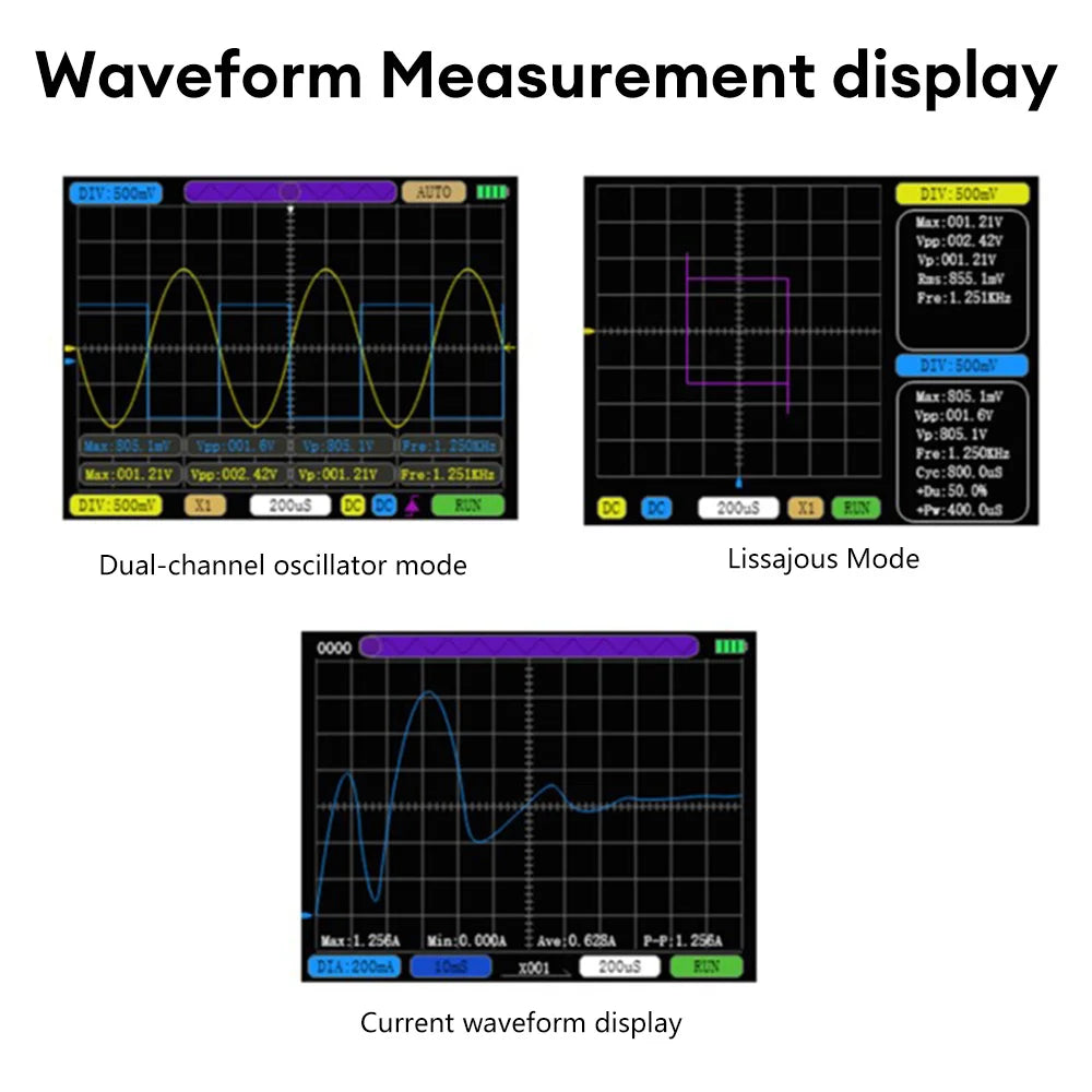SCO2 Dual Channel Digital AUTO Oscilloscope PWM 50M 10Mhz Sampling