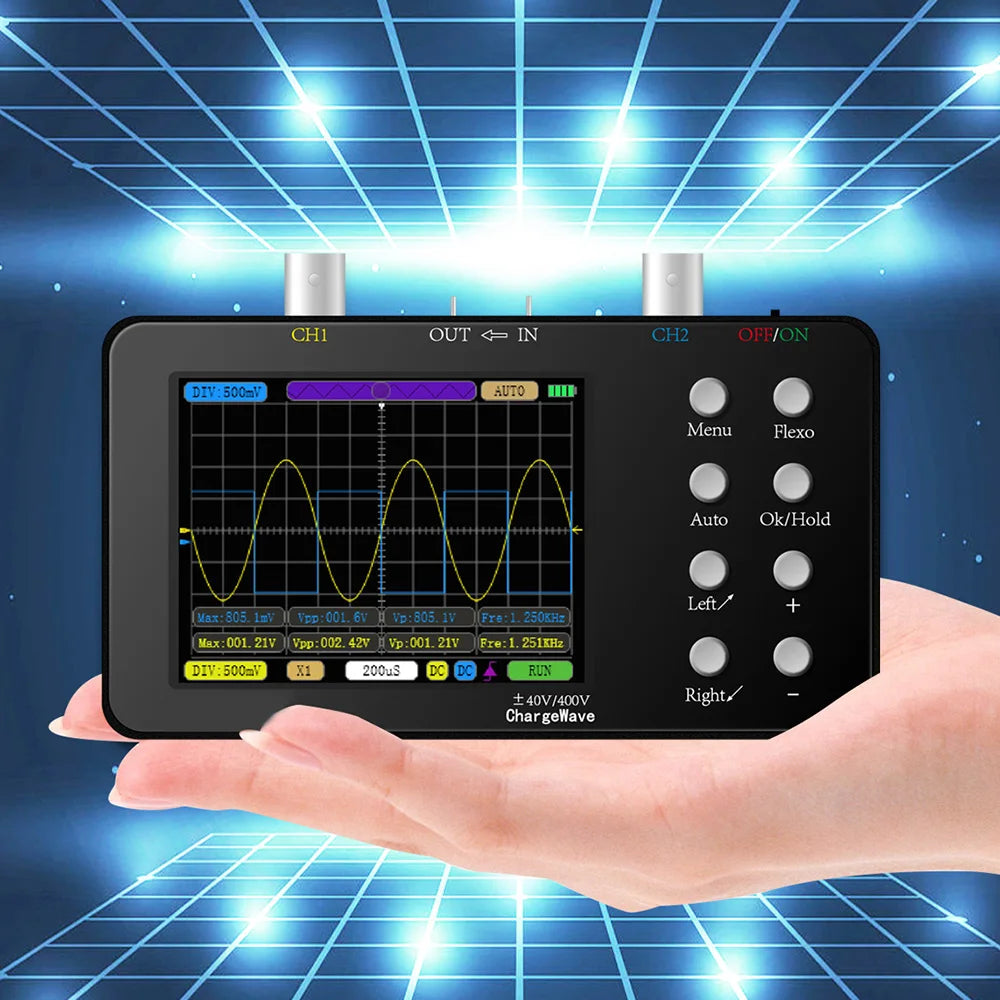 SCO2 Dual Channel Digital AUTO Oscilloscope PWM 50M 10Mhz Sampling