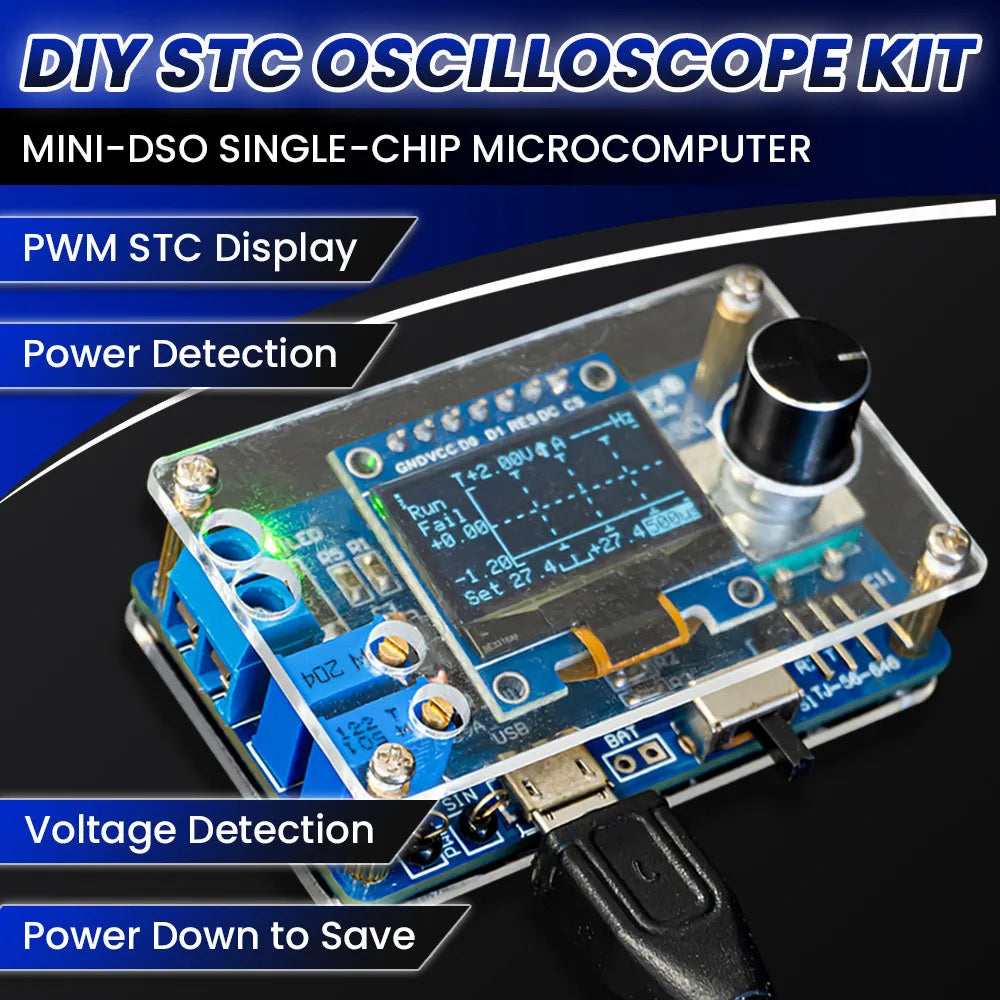 DIY Mini Digital Oscilloscope Electronic Kit STC8K8A MCU with 0.96