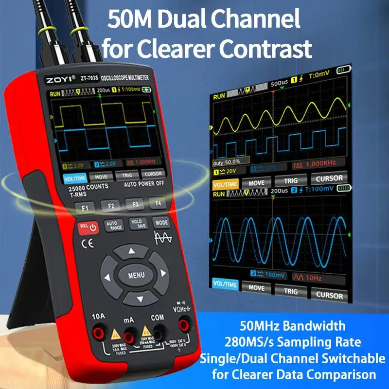 ZOYI ZT- 3-in-1 Oscilloscope Multimeter with 3.5 Inch IPS