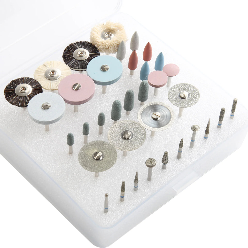 35pcs/Set Dental Lab Polishing HP Kit Ceramic Porcelain Grinding