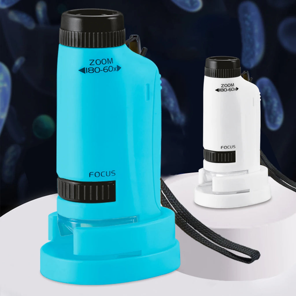 Pocket Microscope for Kids, Handheld Mini STEM & Science Toy LED Light