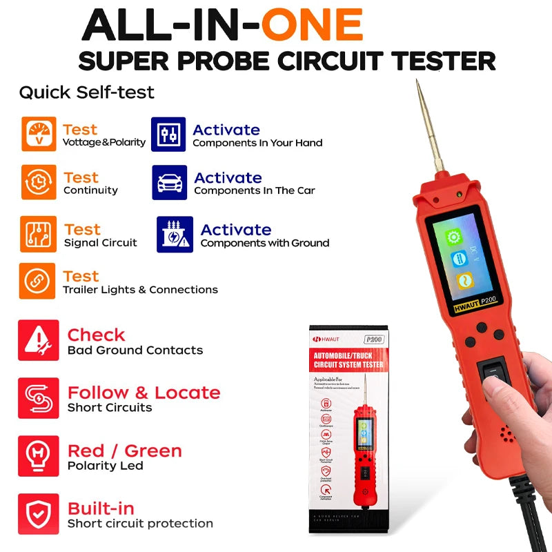 HWAUT P200 Powerprobe Automotive Power Circuit Probe Kit 12V/24V