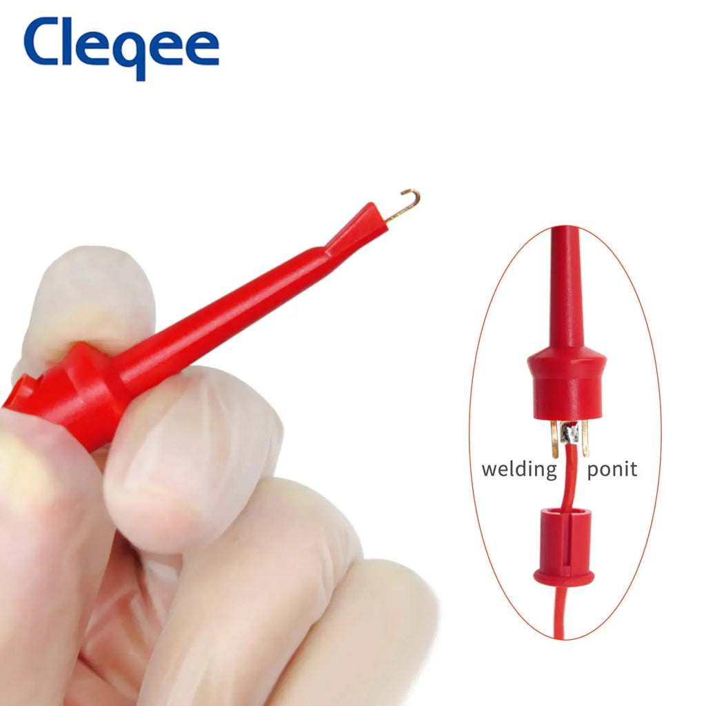 Cleqee 10pcs Test Hook Clip to Dupont Male/Female Jumper Wire 26AWG