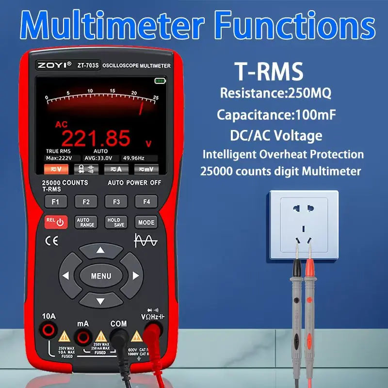 ZOYI ZT- 3-in-1 Oscilloscope Multimeter with 3.5 Inch IPS