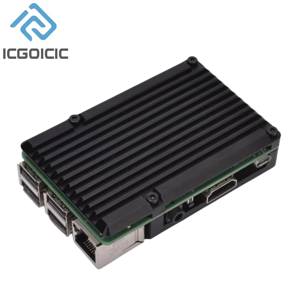 For Raspberry Pi 4 3 Model B 3B Plus Aluminum Case with Dual Cooling