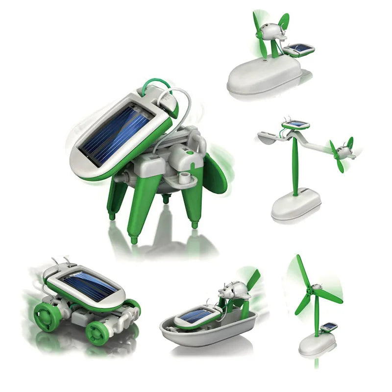 6-In-1 Solar-Power Robot Kit Assembling Ship Fan Windmill Car Toys