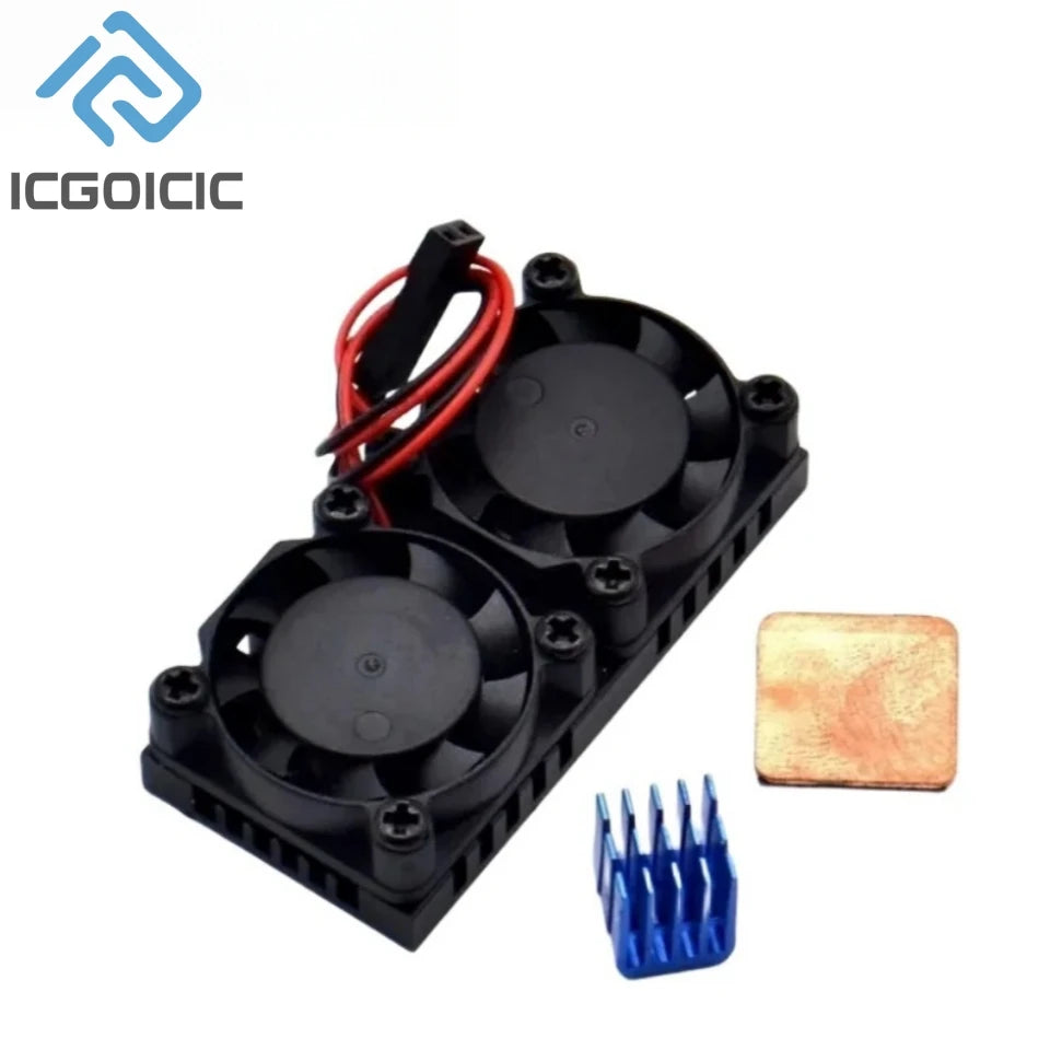 For Raspberry Pi 4 3 Model B 3B Plus Aluminum Case with Dual Cooling