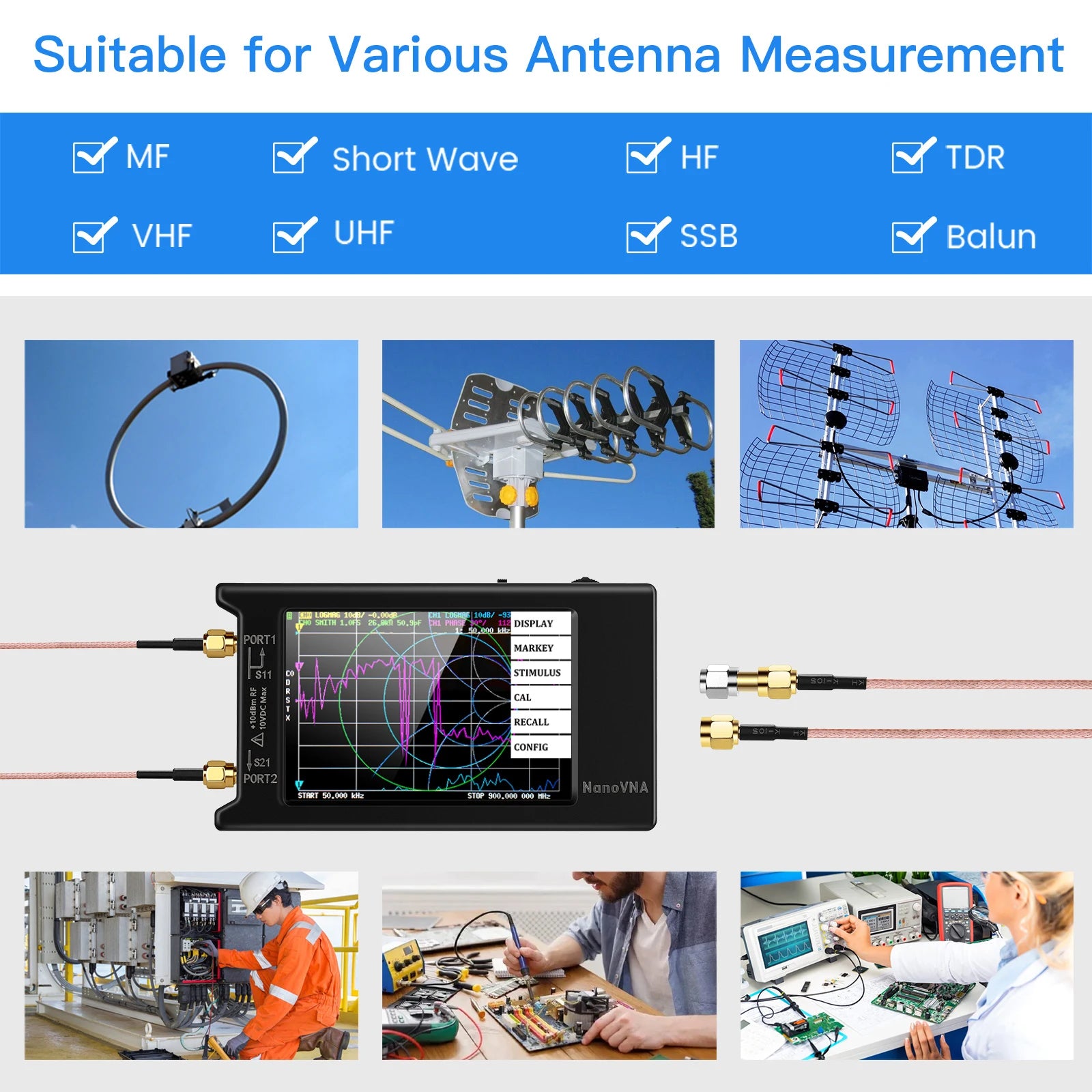 Spectrum Anslyzer NanoVNA-H4 2.8/4“ Vector Network Antenna Analyzer