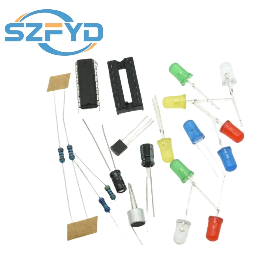 CD4017 Colorful Voice Control Rotating LED Light Kit Electronic