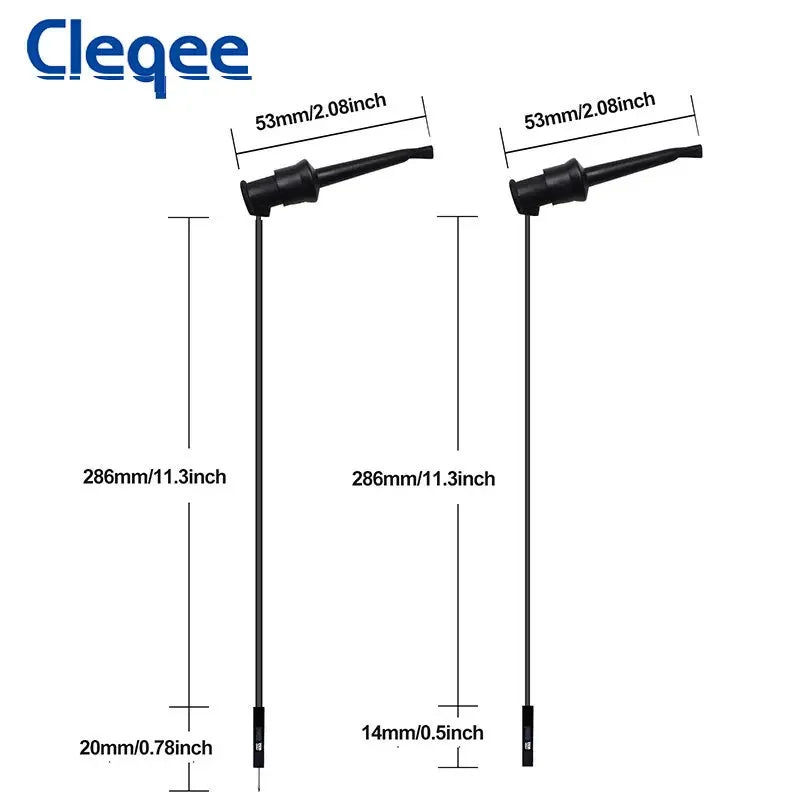 Cleqee 10pcs Test Hook Clip to Dupont Male/Female Jumper Wire 26AWG