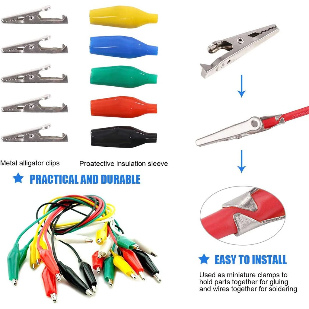 20pcs 28mm 5 Colors Small Test Clips Small Power Safety Iron Clips