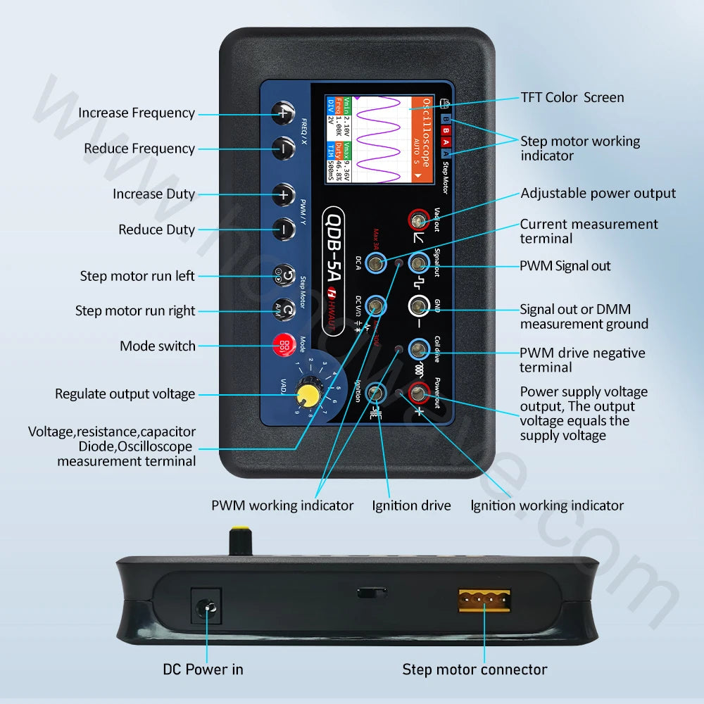 QDB4A QDB-5A Car Sensor Tester Oscilloscope PWM Drive Multimeter