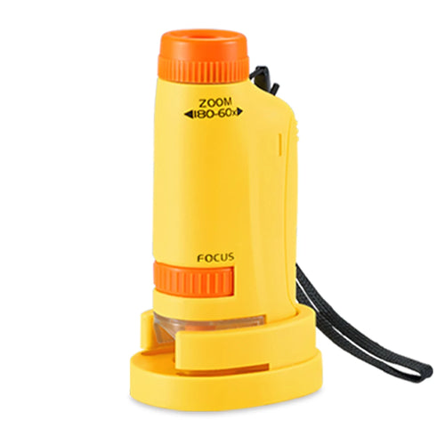 Pocket Microscope for Kids, Handheld Mini STEM & Science Toy LED Light