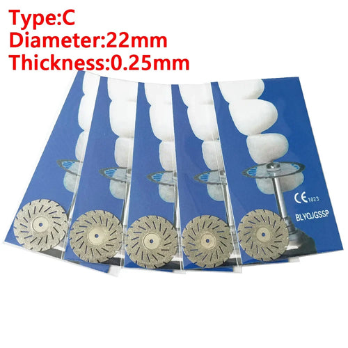AG 5pcs Dental Diamond Disc Disks Double Sided Grit Cutting Disc Tool