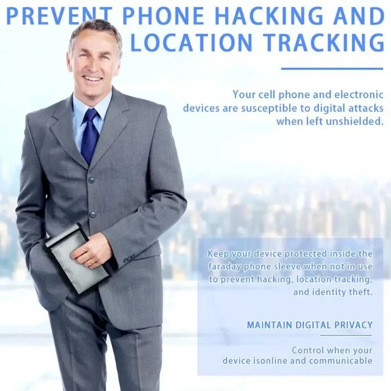 Upgraded Waterproof & Fireproof Faraday Bag for Car Keys, Cell Phone,