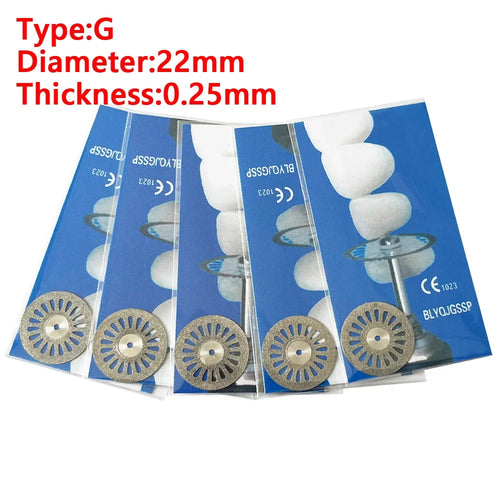 AG 5pcs Dental Diamond Disc Disks Double Sided Grit Cutting Disc Tool