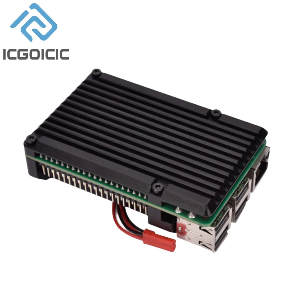 For Raspberry Pi 4 3 Model B 3B Plus Aluminum Case with Dual Cooling