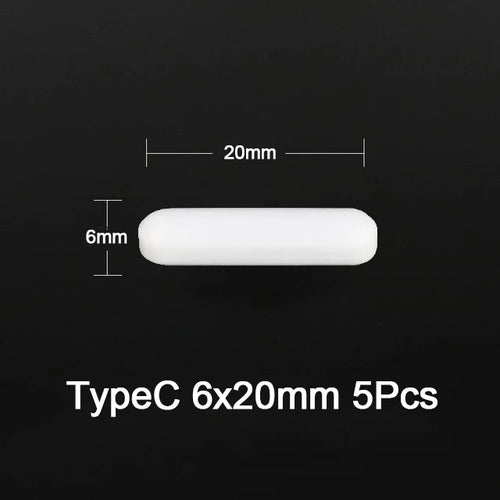 5Pcs Laboratory Magnetic Bar Cylindrical Magnetic Stirrer Rod Stirrer-