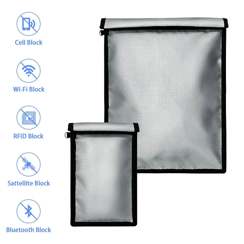 Upgraded Waterproof & Fireproof Faraday Bag for Car Keys, Cell Phone,