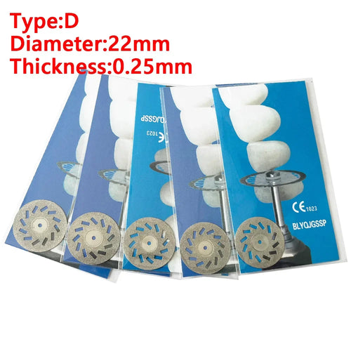 AG 5pcs Dental Diamond Disc Disks Double Sided Grit Cutting Disc Tool