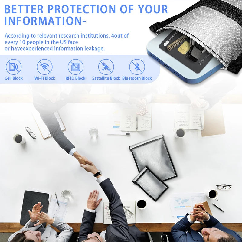 Upgraded Waterproof & Fireproof Faraday Bag for Car Keys, Cell Phone,