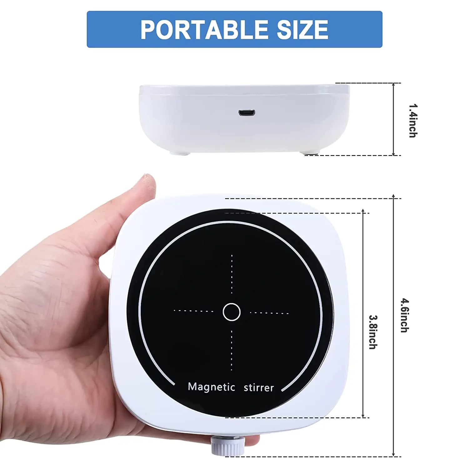 Mini Stir Plate Magnetic Lab Stirrer with 2 Stir Bars, Magnetic Mixer
