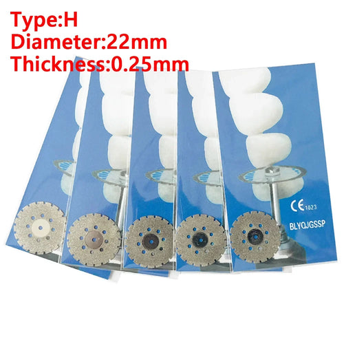 AG 5pcs Dental Diamond Disc Disks Double Sided Grit Cutting Disc Tool