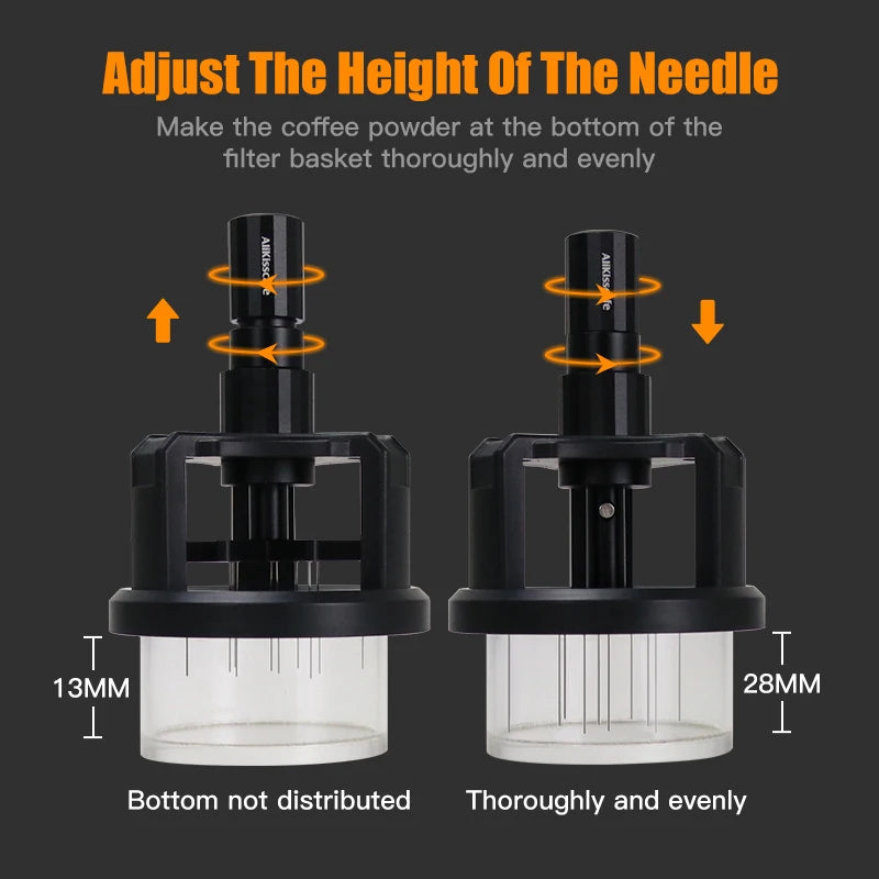 ALIKISSCAFE WDT Tools Rotary 51mm 54mm 58mm Espresso Stirrer Needle