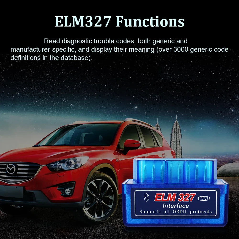 Mini ELM327 V1.5 Diagnostic Tool Bluetooth 5.1 PIC25K80 Chip