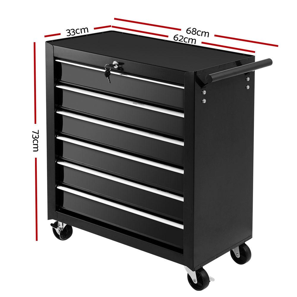 Giantz 6 Drawer Tool Box Cabinet Chest Trolley Cart Garage Toolbox