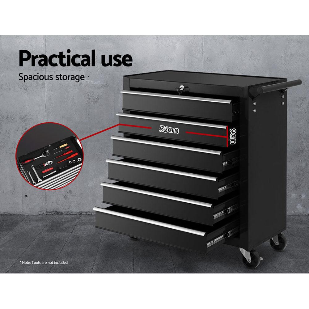 Giantz 6 Drawer Tool Box Cabinet Chest Trolley Cart Garage Toolbox