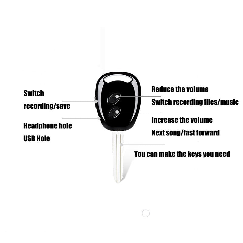Mini Digital Voice Recorder Hidden Key Sound Recorder