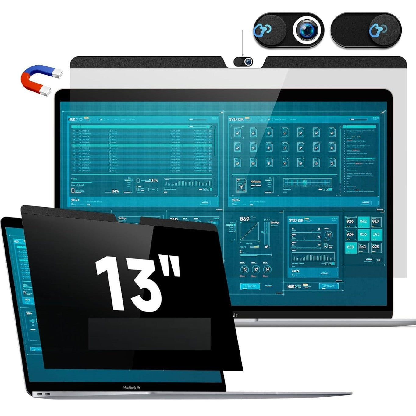 Privacy Screen Protector 3.3 Inch Anti Spy Blue Light Glare Mac Laptop