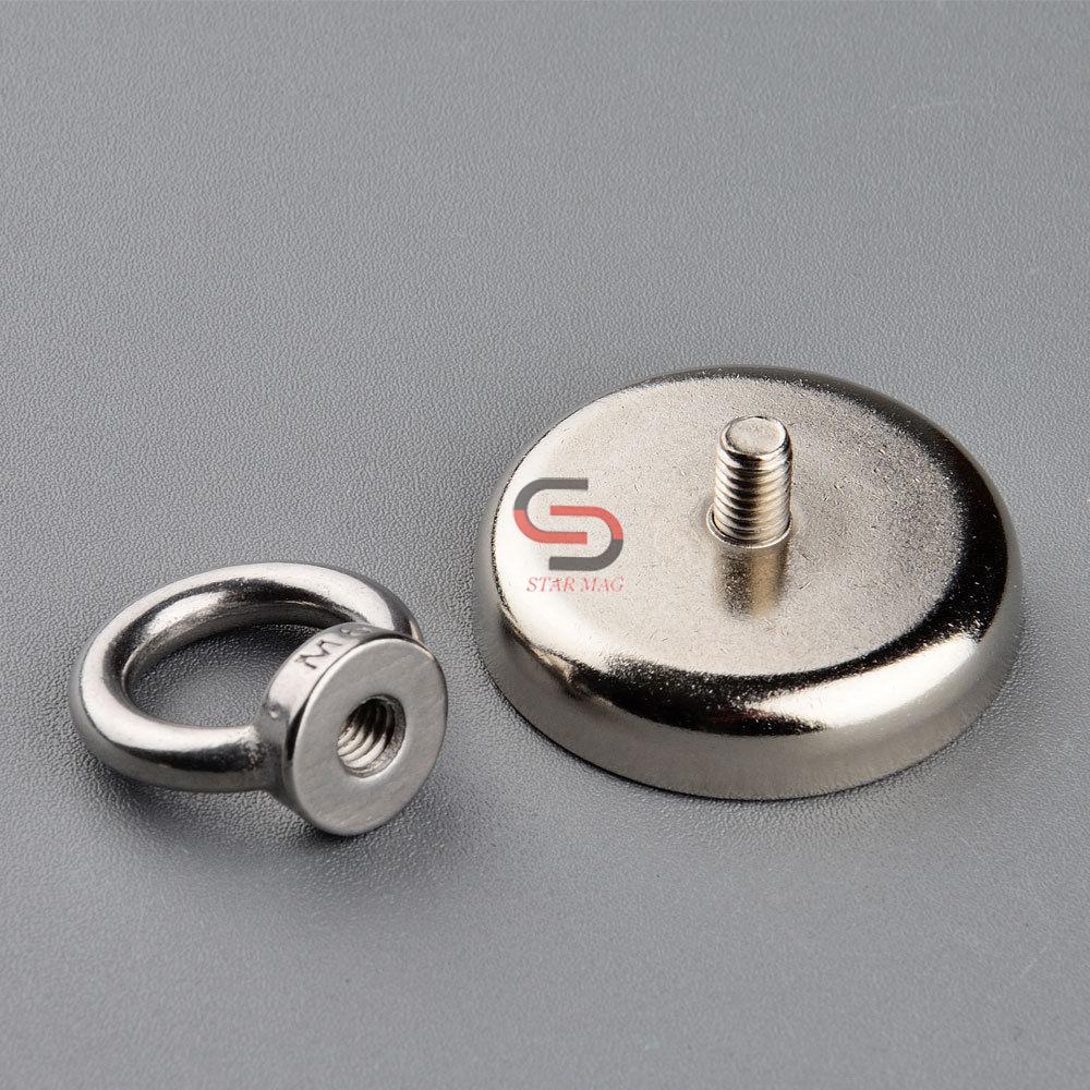 68KG Vertical Pull-force Fishing Magnet D42*9mm Neodymium Metal